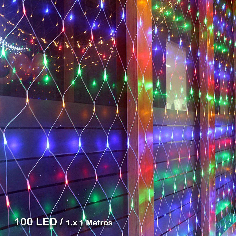 Luces Malla LED 100 Luces 1x1 Metros Luz Navidad RF 100TC - Imagen 3