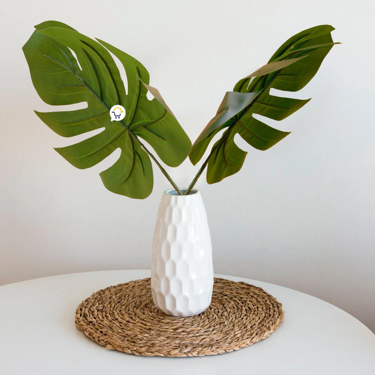 Plantas Artificiales Hojas Medianas X12 Decoración Tropical Fiestas 6291 - Imagen 7