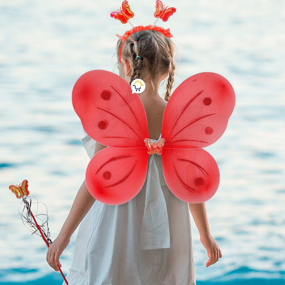 Disfraz Mariposa Hada Alas Diadema Varita Halloween OD500 - Imagen 3